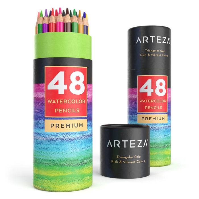 ARTEZA Watercolor Colored Pencils For Adult Coloring, Set of 48 Presha —  CHIMIYA